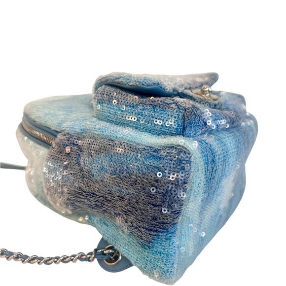 Chanel  Sequin Tri-color Waterfall Backpack Light Blue - Picture 7 of 11